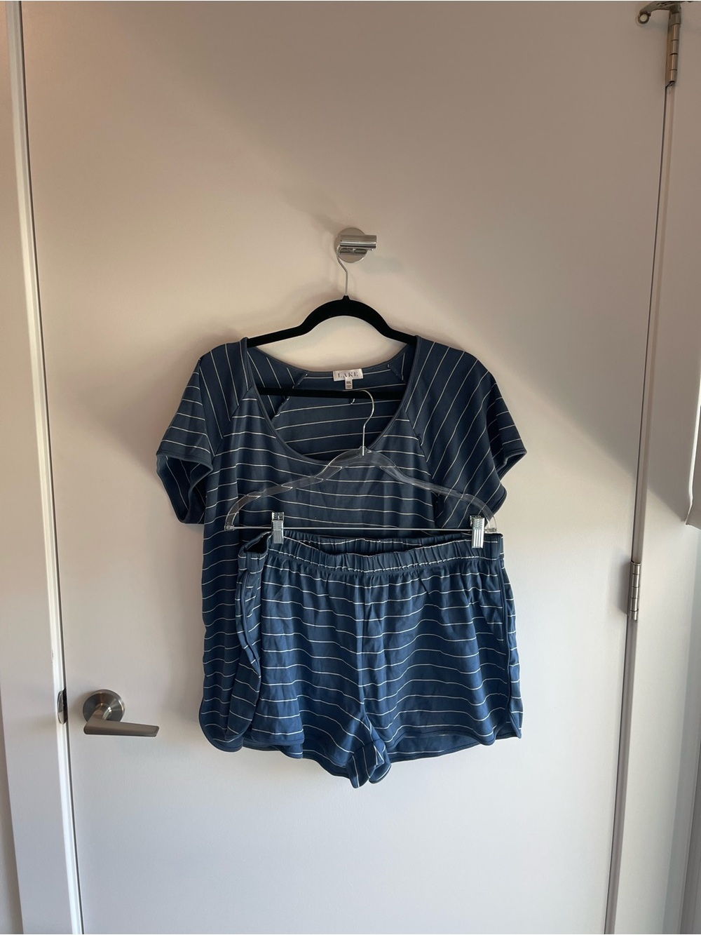 LAKE Blue Striped Pajama Matching Set